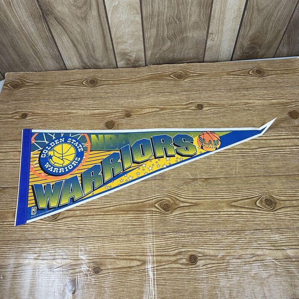 Vintage NBA Golden State‎ Warriors Basketball Pennant WINCRAFT 1990's 30x12”